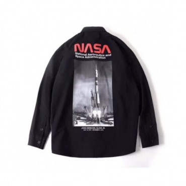 Off white x Nasa 2019 Mens Basic Logo Cotton Check Shirt - 오프화이트 x 나사 남성 베이직 로고 코튼 체크셔츠 Off0125x.Size(m 