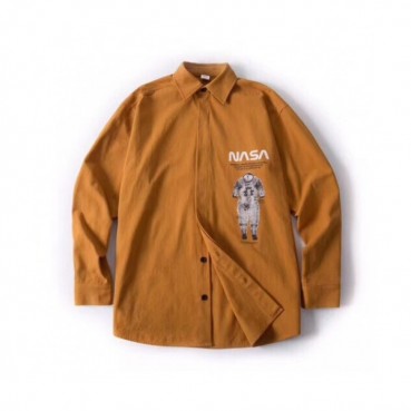 Off white x Nasa 2019 Mens Basic Logo Cotton Check Shirt - 오프화이트 x 나사 남성 베이직 로고 코튼 체크셔츠 Off0124x.Size(m 