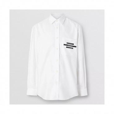 Burberry 2019 Mens Logo Slim Fit Cotton shirt - 버버리 2019 남성 로고 슬림핏 코튼 셔츠 Bur0897x.Size(m 