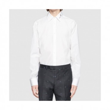 Gucci 2019 Mens Neck Logo Slim Fit Cotton shirt - 구찌 2019 남성 넥로고 슬림핏 코튼 셔츠 Guc01254.Size(s 