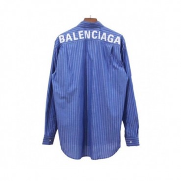 Balenciaga 2019 Mens Logo Oversize Cotton shirt - 발렌시아가 2019 남성 로고 오버사이즈 코튼 셔츠 Bal0266x.Size(xs 