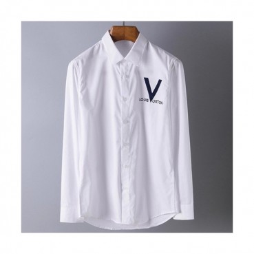 Louisvuitton 2019 Mens Logo Slim Fit Cotton shirt - 루이비통  남성 로고 슬림핏 코튼 셔츠 LOUST0051.Size(38 