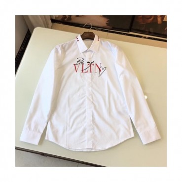 Valentino 2019 Mm/Wm Logo Slim Fit Cotton Short Sleeved Shirt - 발렌티노 남자 로고 슬림핏 고튼 셔츠 VALST0008.Size(38 