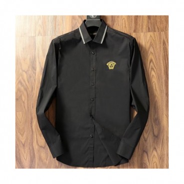 Versace  2019 Mens Embroidery Medusa Logo Cotton Shirt - 베르사체 2019 남성 자수 메두사 로고 코튼 셔츠 VERST0019,Size(m 