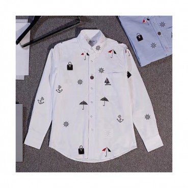 Thom Browne 2019 Mens Slim Fit Cotton Tshirt - 톰브라운 남성 슬림핏 코튼 셔츠 THOST0055.Size(0