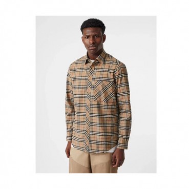 Burberry 2019 Mens Logo Slim Fit Cotton Tshirt - 버버리 남성 로고 슬림핏 코튼 셔츠 Bursh0103.Size(S