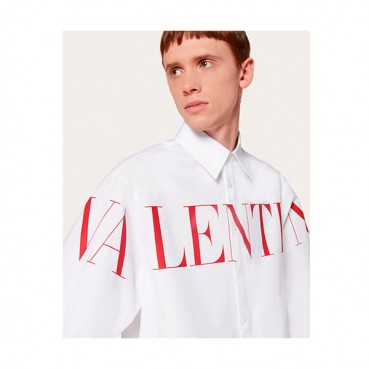 Valentino 2019 Mm/Wm Logo Slim Fit Cotton Short Sleeved Shirt - 발렌티노 남자 로고 슬림핏 고튼 셔츠 Valsh0009.Size(m 