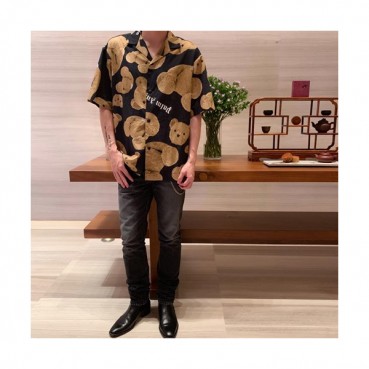 Palm Angels 2019 Mens Neck Logo Cotton Short Sleeved shirt - 팜 엔젤스 남성 넥로고 코튼 반팔셔츠 Palts0003.Size(s 