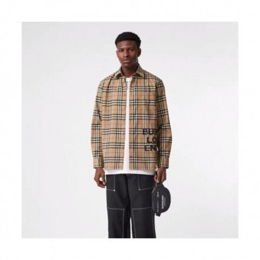 Burberry 2019 Mens Logo  Cotton Sleeved shirt - 버버리 남성 로고 폴로 코튼 체크 셔츠 Burst0059.Size(s 