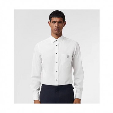 Burberry 2019 Mens white Cotton Sleeved shirt - 버버리 남성 화이트 코튼 셔츠 Burst0052.Size(s 