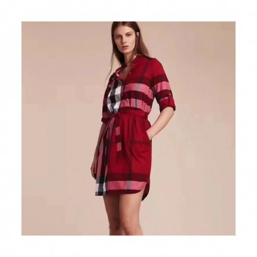 [추가할인]Burberry 2019 Ladies Classic Modern Check Shirt - 버버리 여성 클래식 모던 체크 셔츠 Bur0703x.Size(s 