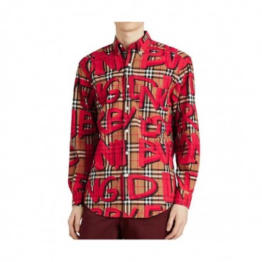 Burberry 2019 Mens Graffit Vantage Check Cotton Tshirt - 버버리 그래피티 빈티지 체크 셔츠 남방 Bur0651x.Size(s 