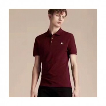 [버버리] 코튼 피케 폴로셔츠 버건디 레드 40155101 남성용 폴로 셔츠 bb0022f - Burberry Printed Check Placket Cotton Pique Polo Shirt in Burgundy Red