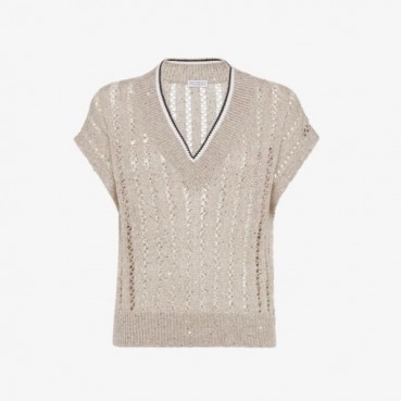 브루넬로쿠치넬리 여성 브이넥 베스트 - Brunello Cucinelli Womens V