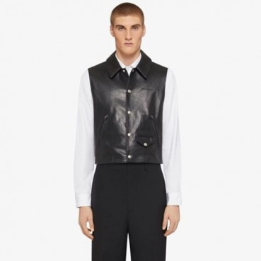 지방시 남성 가죽 베스트 - Givenchy Mens Black Vest 