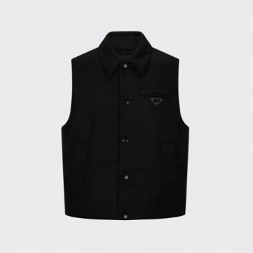 프라다 남성 블랙 다운 베스트 - Prada Mens Black Down Vest 