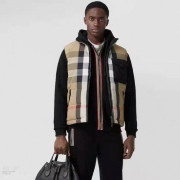 버버리 남성 블랙 패딩 양면조끼 - Burberry Mens Black Down Vest 