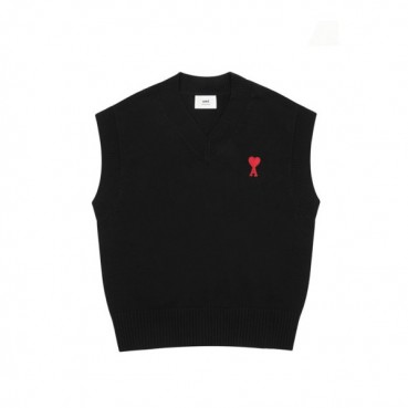 아미 남/녀 블랙 베스트 - Ami Unisex Black Vest 