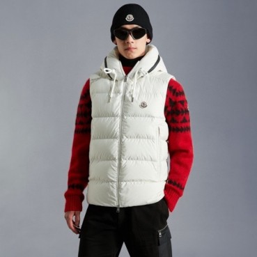 몽클레어 남성 화이트 다운 베스트 - Mens White Vest 