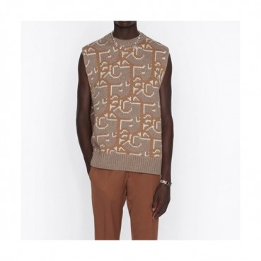 디올 남/녀 오블리크 카멜 베스트 - Unisex Camel Vest 