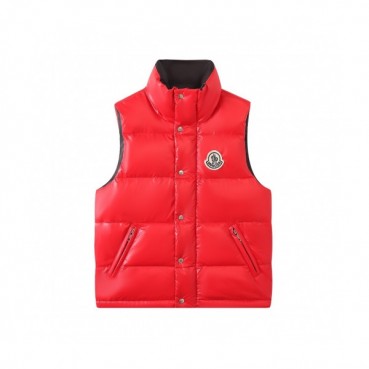 Moncler  Unisex Patch Logo Modern Duck Down Padding Vest Red- 몽클레어  남/녀 패치 로고 모던 덕다운 패딩 베스트 Moc02450x Size(1 