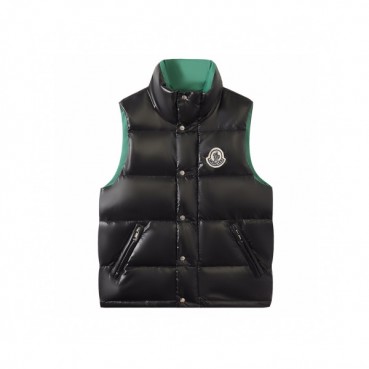 Moncler  Unisex Patch Logo Modern Duck Down Padding Vest Black - 몽클레어  남/녀 패치 로고 모던 덕다운 패딩 베스트 Moc02448x Size(1 