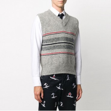 Thom Browne Mens V-neck Vest 