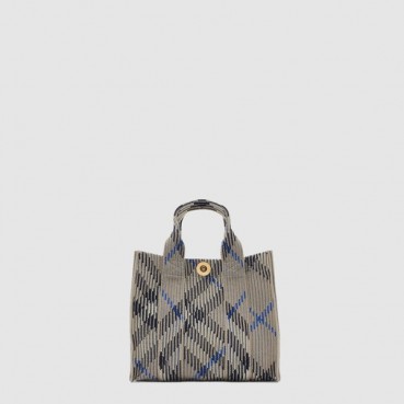 버버리 여성 미니 체크 니트 토트 - Burberry Womens Mini Check Knit Tote 