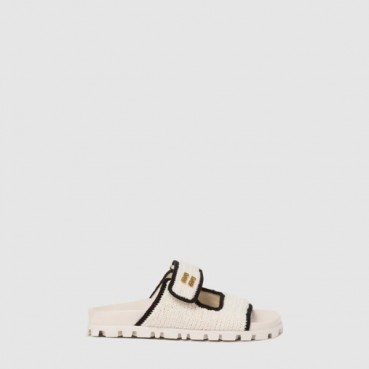 미우미우 여성 크로셰 니트 슬라이드 - Miumiu Womens Crochet Knit Slide 