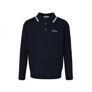 미우미우 남성 폴로 니트웨어 - Miumiu Unisex Polo Knitwear 
