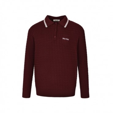 미우미우 남성 폴로 니트웨어 - Miumiu Unisex Polo Knitwear 
