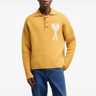 아미 남/녀 폴로 니트 - Ami Unisex Polo Knitwear 