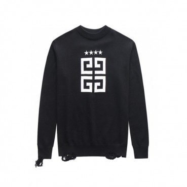 지방시 남성 라운드 스웨터 - Givenchy Mens Black Sweater 