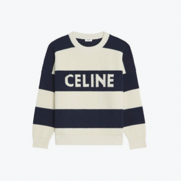 셀린느 남성 크루넥 화이트 니트 - Celine Mens White Knits 
