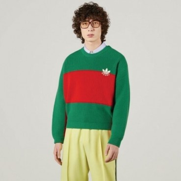 구찌 x 아디다스 남성 배색 라운드 니트 - Gucci Mens Round Knits 