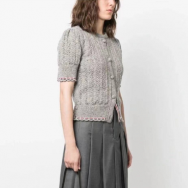 톰브라운 여성 그레이 반팔 니트 - Thom Browne Womens Gray Knits 