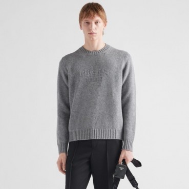 프라다 남성 크루넥 그레이 니트 - Prada Mens Gray Knits 
