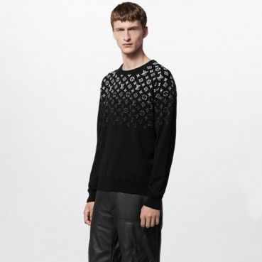 루이비통 남성 블랙 크루넥 니트 - Louis vuitton Mens Black Sweaters 