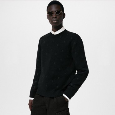 루이비통 남성 블랙 크루넥 니트 - Louis vuitton Mens Black Sweaters 