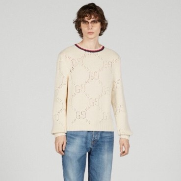 구찌 남성 아이보리 크루넥 니트 - Gucci Mens Ivory Knits 