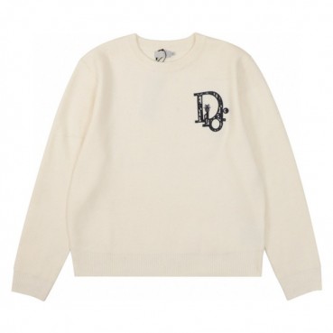 디올 남성 아이보리 크루넥 니트 - Dior Mens Ivory Knitwear 