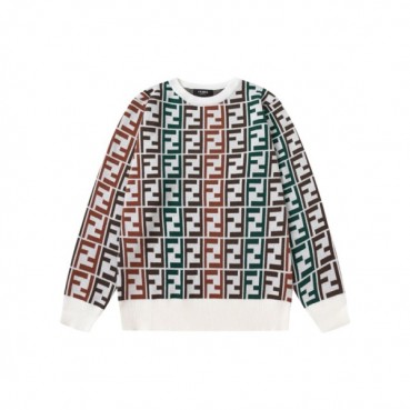 펜디 남성 그린 크루넥 스웨터 - Fendi Mens Green Sweaters 