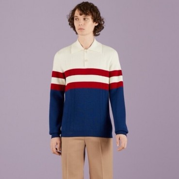 구찌 남성 네이비 폴로 니트 - Gucci Mens Navy Knit 