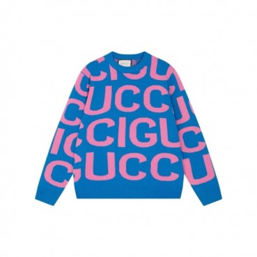 구찌 남성 블루 크루넥 니트 - Gucci Mens Blue Knits