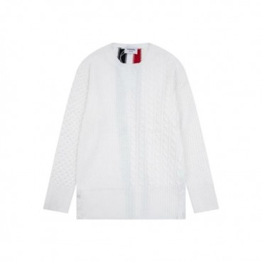 톰브라운 남성 화이트 니트 - Thom Browne Mens White Knits 