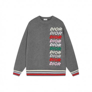 디올 남성 그레이 크루넥 니트 - Dior Mens Gray Knitwear 