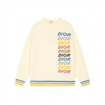 디올 남성 아이보리 크루넥 니트 - Dior Mens Ivory Knitwear 