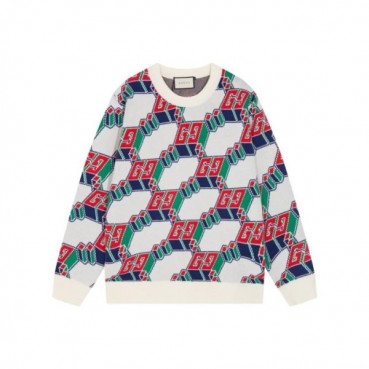 구찌 남성 화이트 크루넥 니트 - Gucci Mens White Knits