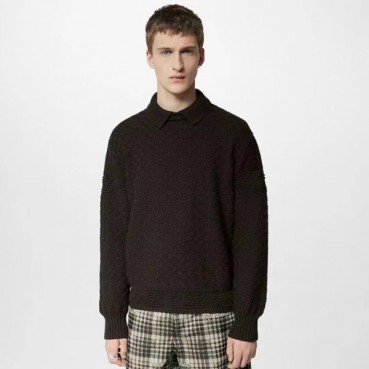 루이비통 남성 블랙 폴로 니트 - Louis vuitton Mens Black Knits
