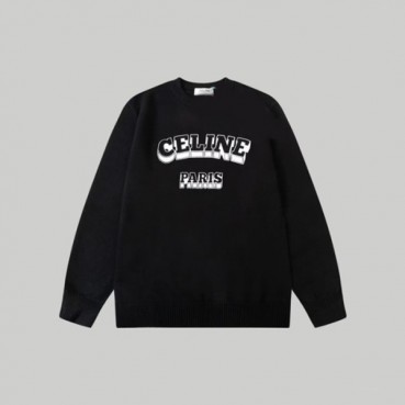 셀린느 남성 크루넥 블랙 니트 - Celine Mens Black Knits 